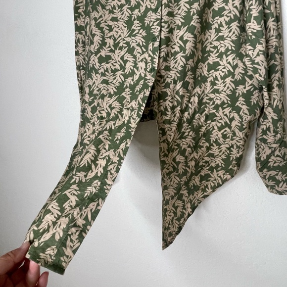 ba&sh Tarmac Long Sleeve Button Up Front Tie Top Womens Size 1 (US4) Green - Picture 10 of 15